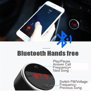 JINSERTA 2018 Bluetooth FM Transmitter Handsfree Car Kit FM Radio MP3 Player U Disk USB Car Charger