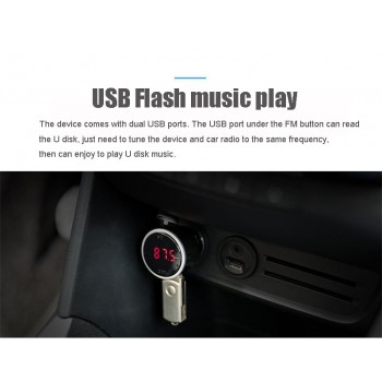 JINSERTA 2018 Bluetooth FM Transmitter Handsfree Car Kit FM Radio MP3 Player U Disk USB Car Charger