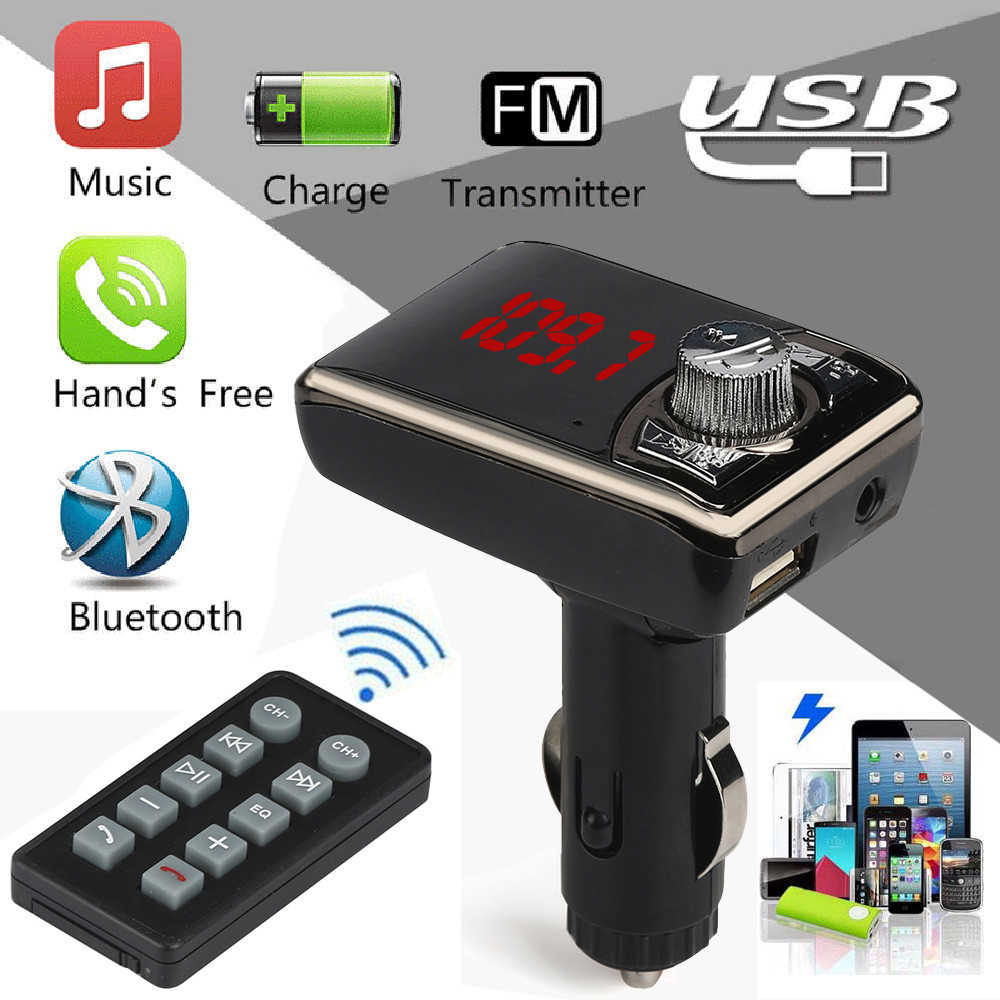 2017 New Arrival 1PC Universal Bluetooth Car Kit MP3 Player Wireless FM Transmitter Handsfree USB TF SD Remote