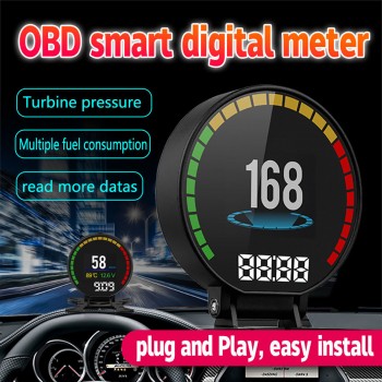 P15 OBD2 Heads Up Display Auto Car Head-Up Display Speedmeter Fuel Consumption RPM Temp Smart Digital Gauge Warning Alarm System