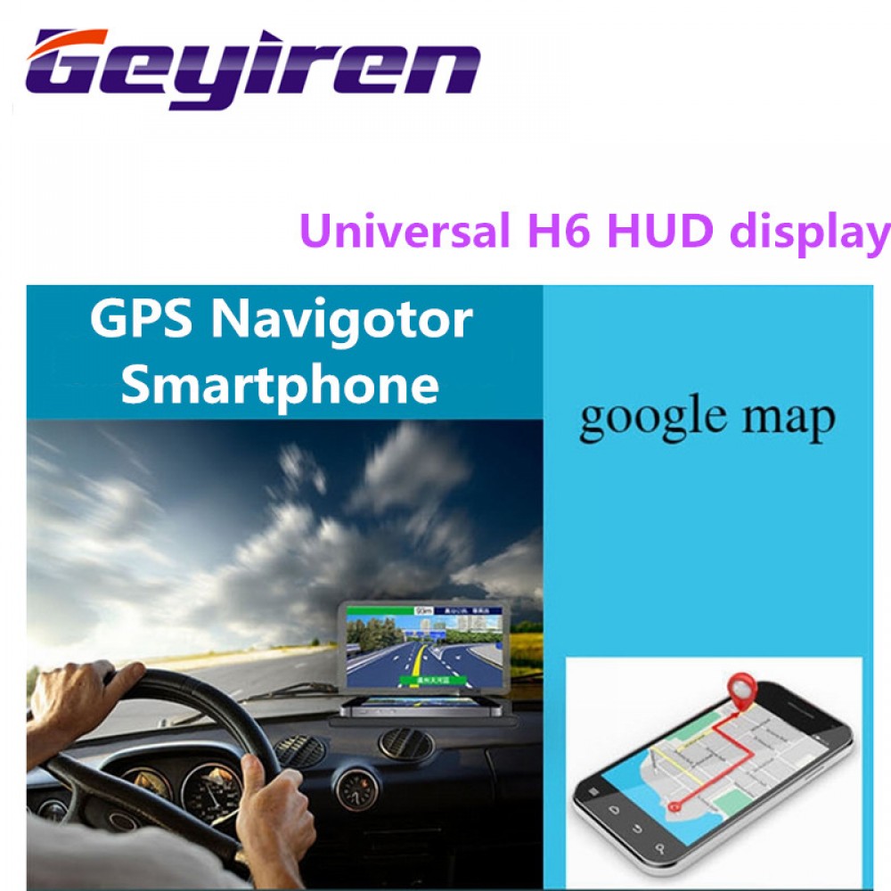 GEYIREN Universal H6 Car HUD head-up display Car-styling Phone Navigation Smartphone Holder gps hud for any cars car accesories