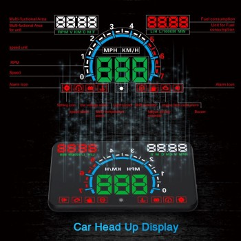 GEYIREN E350 OBD2 II HUD Car Display 5.8 Inch Screen Easy Plug And Play Overspeed Alarm Fuel Consumption display hud projector