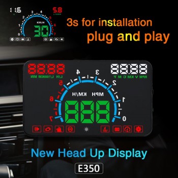 GEYIREN E350 OBD2 II HUD Car Display 5.8 Inch Screen Easy Plug And Play Overspeed Alarm Fuel Consumption display hud projector