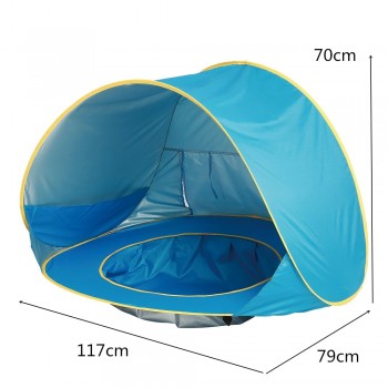 Childrens Tent Baby Beach Tent UV-protecting Sunshelter with Pool Waterproof Pop up Awning Tent Kids Outdoor Camping Sunshade