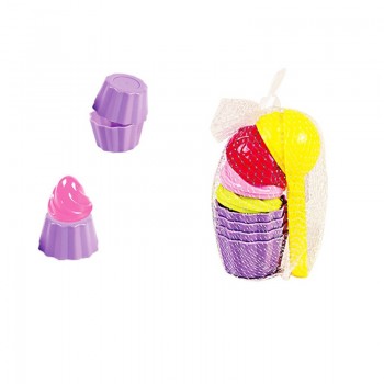 9 Pieces Kids Baby Beach Sand Toys Small Cake Mould Spoon Ice Cream Pudding Beach Play Sand and Snow Play