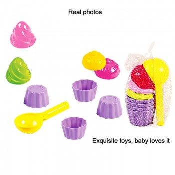 9 Pieces Kids Baby Beach Sand Toys Small Cake Mould Spoon Ice Cream Pudding Beach Play Sand and Snow Play