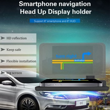 Head-up Display GPS Navigation Car Dash Mount Cell Phone Holder Reflective Film, Vehicle HUD Smartphone Holder Mount for iPhone