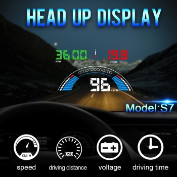 5.8 Car styling S7 HUD GPS Speedometer OBD2 Car Head Up Display Vehicle Speeding Warning Fuel Consumption Water Temperature RPM