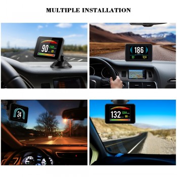 Head Up Display OBD2 OBD Digital HUD Car Speedometer On-Board Computer Fuel Mileage Speed Warning Error Code Diagnosis Tool