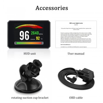 Head Up Display OBD2 OBD Digital HUD Car Speedometer On-Board Computer Fuel Mileage Speed Warning Error Code Diagnosis Tool