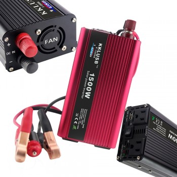 Car Inverter 1500 W DC 12 V to AC 110 V Power Inverter Charger Converter Sturdy and Durable Vehicle Power Supply Switch