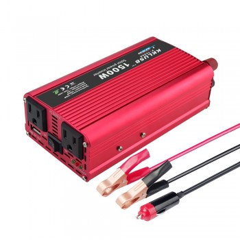 Car Inverter 1500 W DC 12 V to AC 110 V Power Inverter Charger Converter Sturdy and Durable Vehicle Power Supply Switch