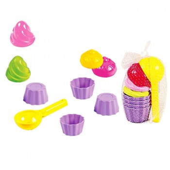 9 Pieces Kids Baby Beach Sand Toys Small Cake Mould Spoon Ice Cream Pudding Beach Play Sand and Snow Play