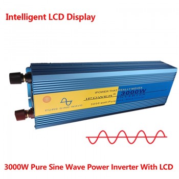 Digital Display PURE SINE WAVE POWER INVERTER 3000W/6000W MAX DC 12V To AC 220V CAMPING BOAT SINEWAVE