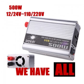 Wholesale DC 12/24V to AC 110/220V 500W Modified Sine Wave USB charger Car Power Inverter converter voltage transformer