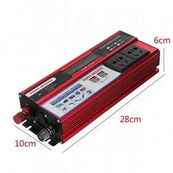 Car Solar Power Inverter P eak 3000W DC 12/24V to AC 220V/110V Sine Wave USB Converter Protection 4 Interface AC Outlets Compaty