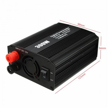 300W Power Inverter 12 V to AC 110/220 Volt  2 USB Max 600 Watt Modified Sine Wave  LCD Digital Car Charge Converter Transformer