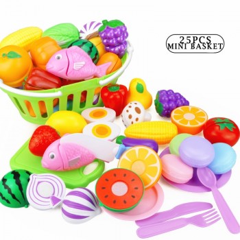 12-31PCS Cutting Fruit Vegetable Food Pretend Play Do House Toy Childrens Kitchen Kawaii Educational Toys Gift for Girl Kids