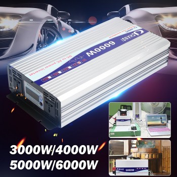 Intelligent Screen Pure Sine Wave Power Inverter 12V To 220V 3000W/4000W/5000W/6000W Converter Power Solar Inverter