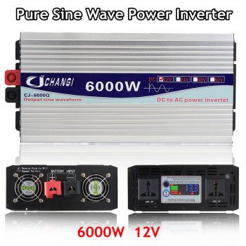 Intelligent Screen Pure Sine Wave Power Inverter 12V To 220V 3000W/4000W/5000W/6000W Converter Power Solar Inverter