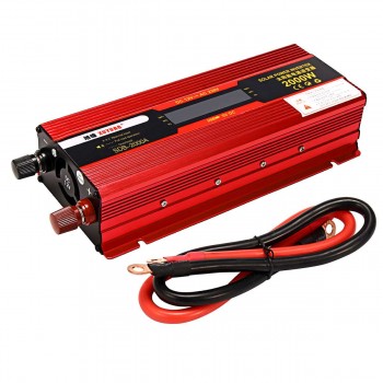 2000W Car LCD Solar Power Inverter DC 12V to AC 110V/230V Modified Sine Wave Converter Adapter Portable Car Vehicles Electronics