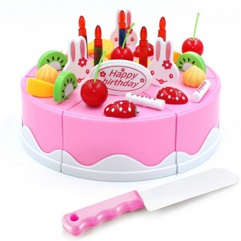 38 pcs Safe ABS Plastic Kitchen Toy Fruit Birthday Cake Cutting Kids Pretend Play Role Educational Girl DIY De Juguete Boy Gift