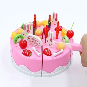 38 pcs Safe ABS Plastic Kitchen Toy Fruit Birthday Cake Cutting Kids Pretend Play Role Educational Girl DIY De Juguete Boy Gift