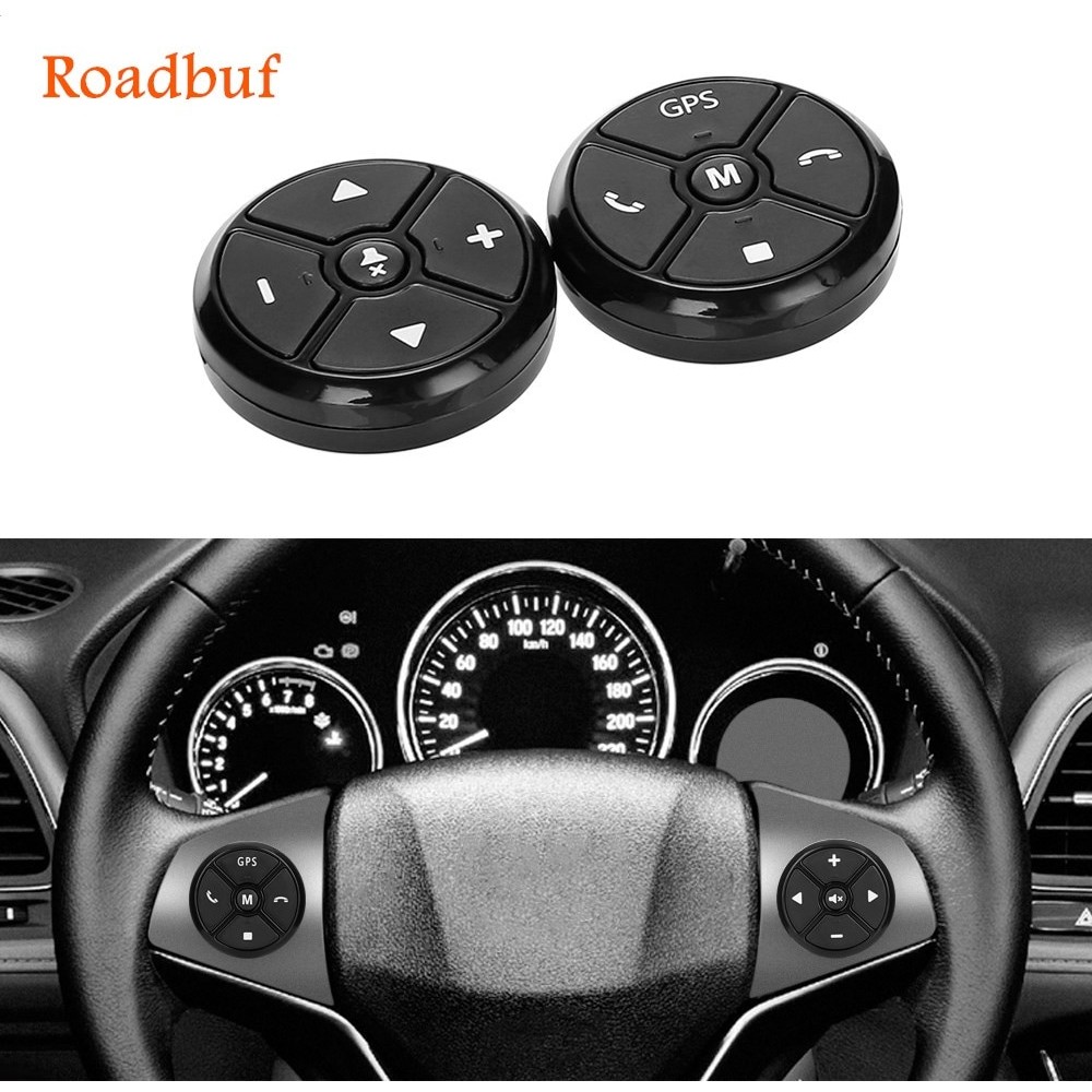 Universal Car Steering Wheel Remote Control Key Music Wireless DVD GPS Navigation Radio Control Buttons Black