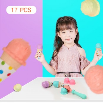 17Pcs Simulation Ice Cream Play Set Pretend Play Toys Educational Kid Kitchen Set Fun Miniature Toys for Children