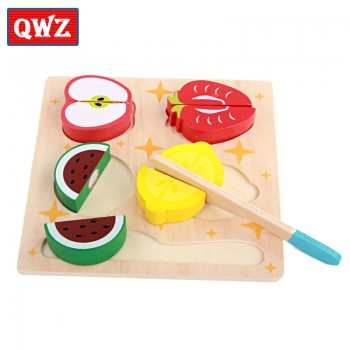 Wooden Toy Kitchen Cut Fruits Vegetables Dessert Kids Cooking Kitchen Toy Food Pretend Play Puzzle Educational Toys for Children