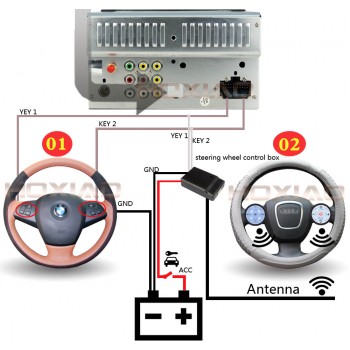 Car Steering Wheel Control DVD Button Universal wireless android gps navigation Car steering wheel remote control buttons