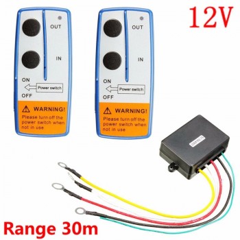 KROAK 12V 100 Feet Universal Car Wireless Winch Crane Remote Control Controller With Twin Handset Two Matched Transmitters