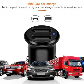 Universal Mini Car Dual  USB Socket Charger 5V 2.4A High Quality with Led light power adapter  for car Truck ATV Boat 12-24V