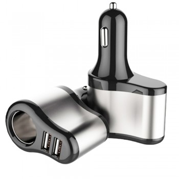 EAFC 12V-24V Car Dual USB Charger Cigarette Lighter Socket Car Charger Adapter 5V 3.1A Charge for iPhone MP3 DVR Pad