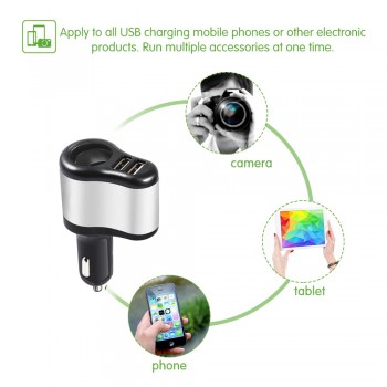 EAFC 12V-24V Car Dual USB Charger Cigarette Lighter Socket Car Charger Adapter 5V 3.1A Charge for iPhone MP3 DVR Pad