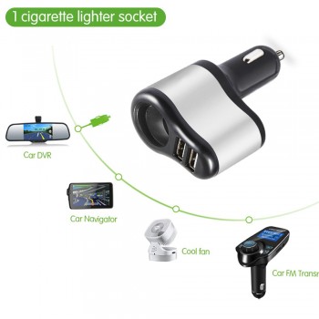 EAFC 12V-24V Car Dual USB Charger Cigarette Lighter Socket Car Charger Adapter 5V 3.1A Charge for iPhone MP3 DVR Pad