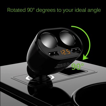 Onever 2 Way Car Cigarette Lighter Socket Splitter Charger 3.6A Dual USB Car Charger Adapter for iPhone Samsung GPS DVR Cam