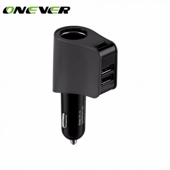 Onever 12V/24V Auto Sockets Car Cigarette Lighter Adapter Lighter Splitter Lighter 5V 3.1A Output Power 3 USB Car Charger