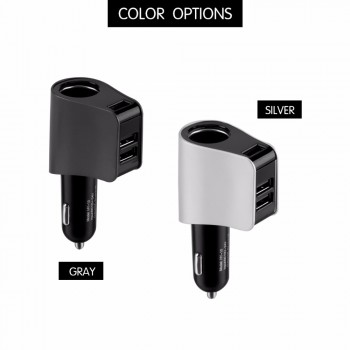 Onever 12V/24V Auto Sockets Car Cigarette Lighter Adapter Lighter Splitter Lighter 5V 3.1A Output Power 3 USB Car Charger