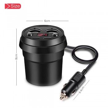 3 Way Auto Sockets Car Cigarette Lighter Adapter Lighter Splitter Lighter 5V 3.1A Output Power Dual USB Car Charger 12V/24V