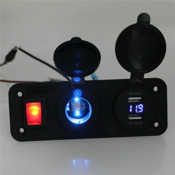 12V 24V cigarette socket car lighter with Led 12V Dual Socket USB adapter charger with car cigarette light DC 5 V 1A