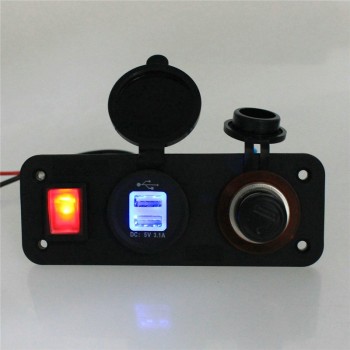 12V 24V cigarette socket car lighter with Led 12V Dual Socket USB adapter charger with car cigarette light DC 5 V 1A