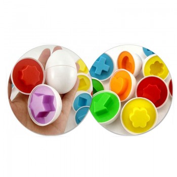 6Pcs/set New Learning Education Toys Mixed Shape Wise Pretend Puzzle Smart Eggs Baby Kid Learning Kitchen Toys Tool