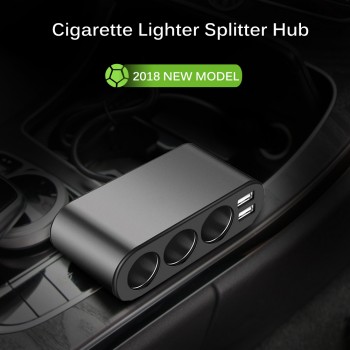 Onever 3 Way Auto Car Cigarette Lighter Socket Splitter Charger 3.1A Dual USB Car Charger Power Adapter for iPhone Samsung GPS