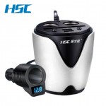 HSC 12-24V 3.1A Output USB Car Charger amp;Circuit Breaker Quick Charge Car Cup Holder Car Cigarette Lighter Socket Adapter