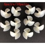 CW CCW 2*36mm Propellers 36/42mm Diameter 3 Blades Three-Leaf Electric Nylon Props/Paddle fr DIY Boats Models 2mm Shafts