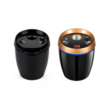 Aoshike QC3.0 4.8A Cup Holder Cigarette Lighter Sockets Car Charger Power Adapter 2 USB Ports Intelligent For Iphone LCD Display