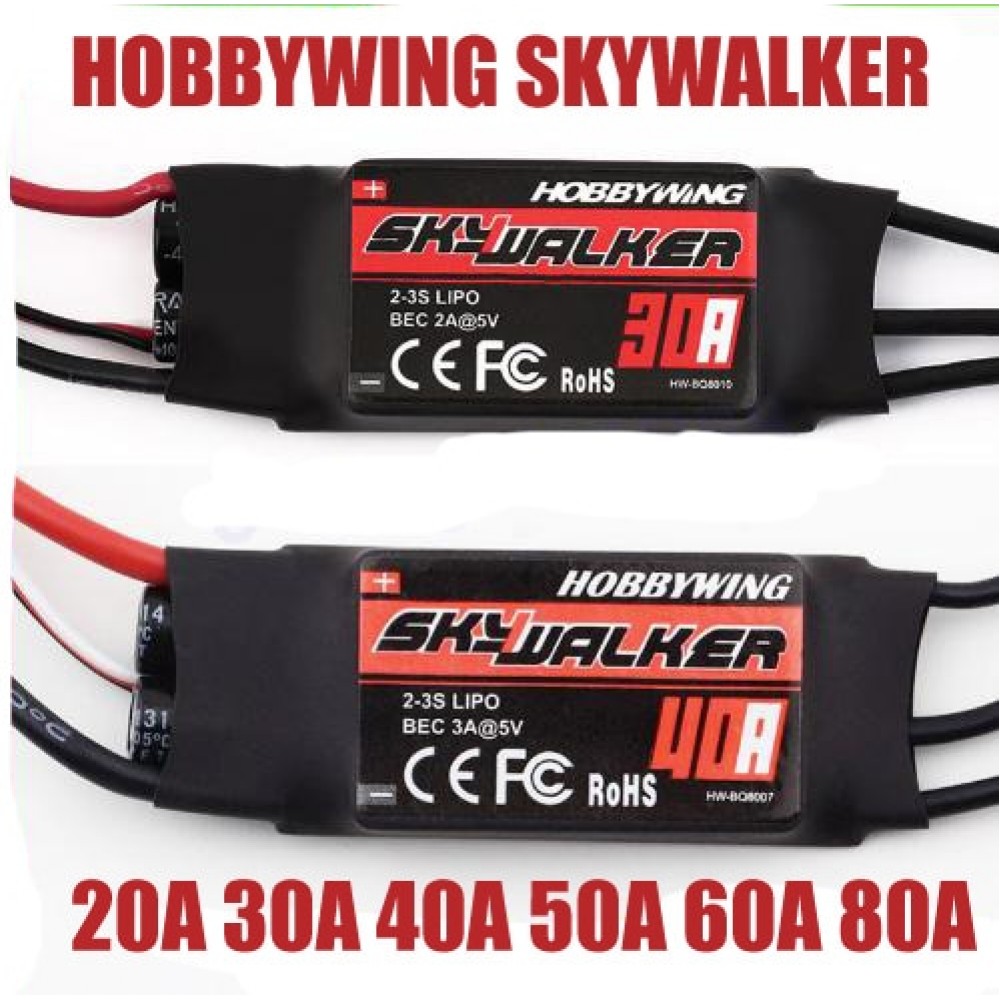 New Hobbywing SkyWalker 20A 40A 50A 60A  80A RC Brushless ESC Speed Controller With UBEC