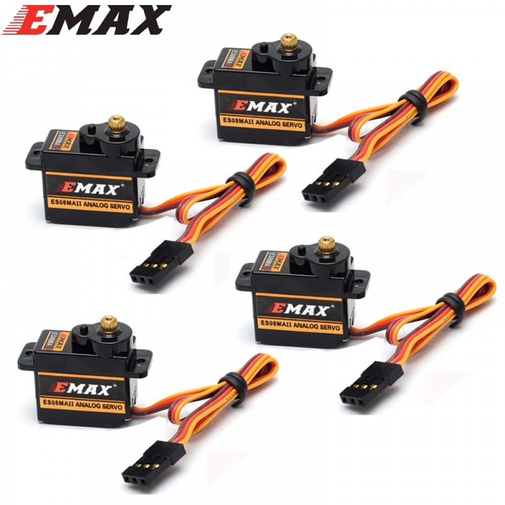 4pcs/lot EMAX ES08MA II Mini Metal Gear Analog Servo 12g/ 2.0kg/ 0.12 Sec Mg90S