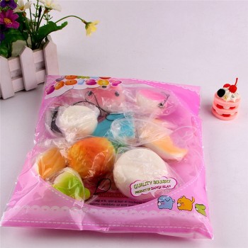 10pcs Medium Mini Soft Squishy Bread cute squishy package Toys Key   rising wipes anti-stress toys A1